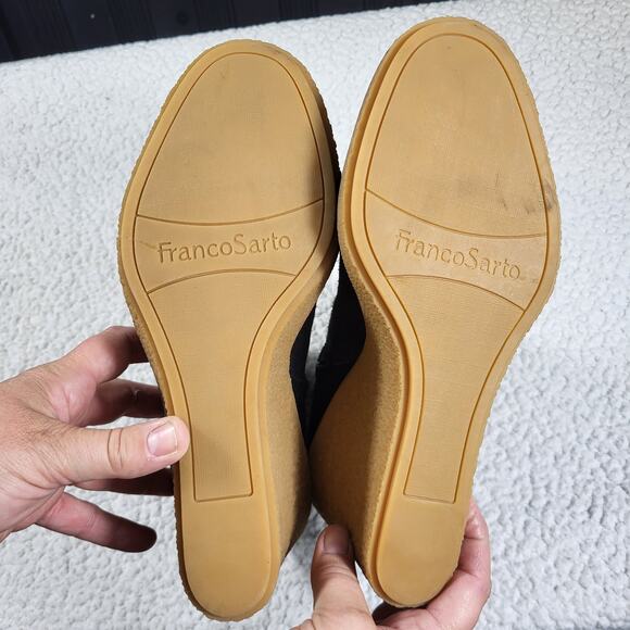 NEW Franco Sarto Women's Ulayna Suede Leather Wedge Ankle Boot Black size10 - Picture 6 of 7